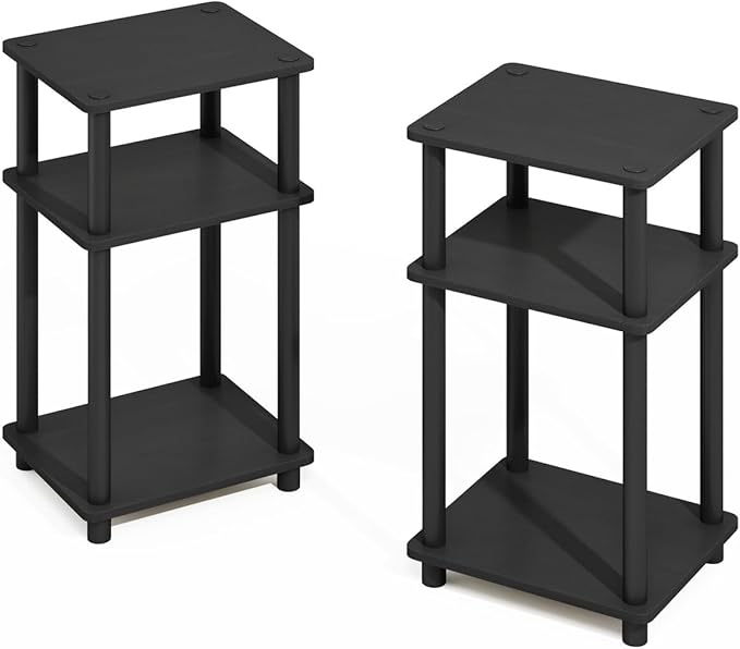 Furinno Turn-N-Tube Easy Assembly Stackable Standing Shelf, Americano/Black by Furinno-FitsYourSpaceFitsYourBudget