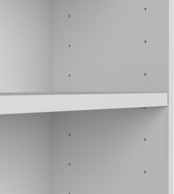 Bush Furniture Universal 17W Narrow 5 Shelf Bookcase in White - Image 7