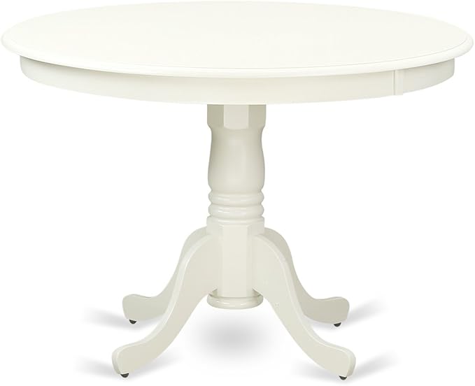 East West Furniture HLBO3-LWH-LC 3 Piece Dining Set Contains a Round Dining - Image 4