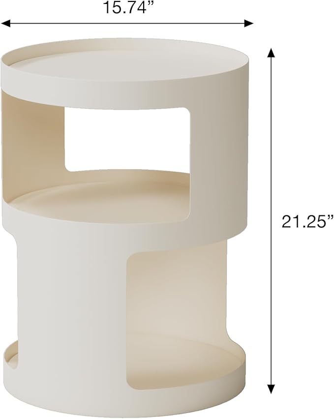 XIV Side Table, Round End Table, Modern Nightstand, Metal Accent Table - Image 3