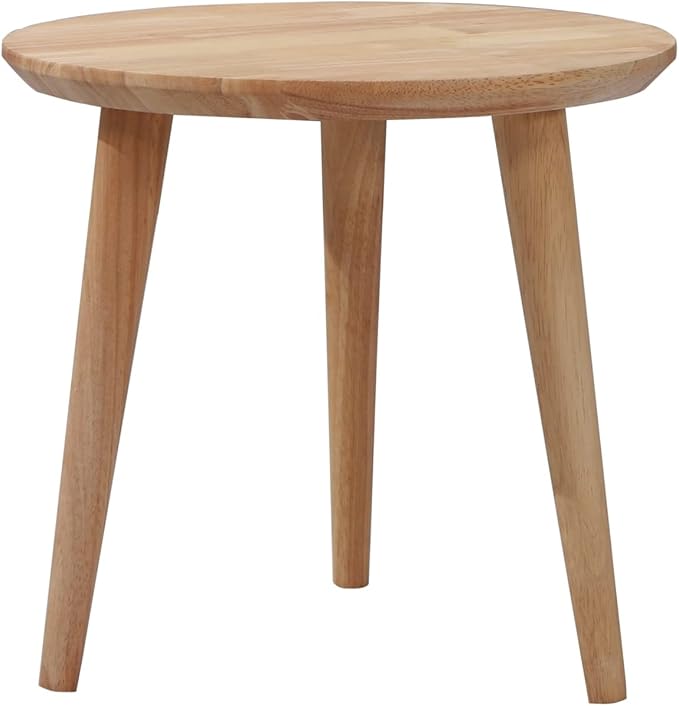 WoodShine Side Table Small Round Solid Wood Sofa End Tables Accent Nesting by WoodShine