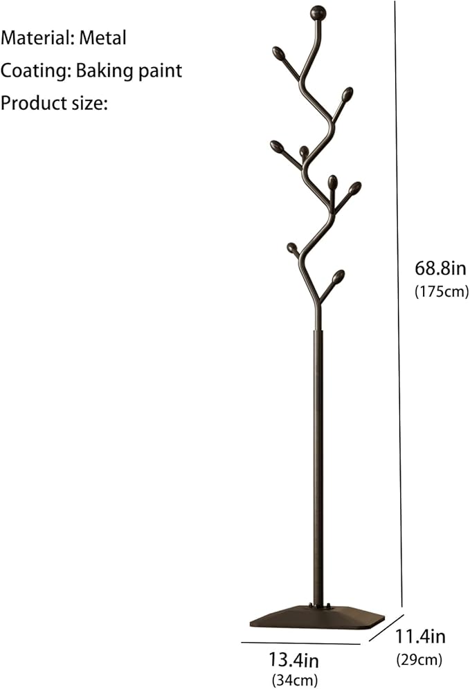 Tree-shaped coat rack stand, Metal coat tree - Image 5