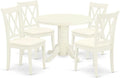 East West Furniture SHCL5-WHI-C 5 Piece Dining Room Table Set Includes a Round by EastWestFurniture