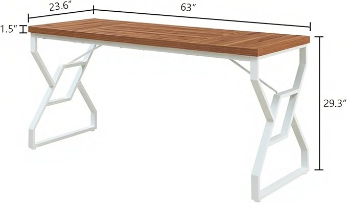 HOMISSUE 63-inch Executive Desk, Large Home Office Desk - Image 2