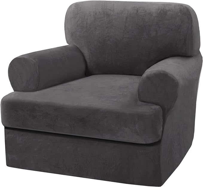 H.VERSAILTEX Sofa Cover 2 Piece T Cushion Armchair Slipcovers Thick Velvet by HVERSAILTEX