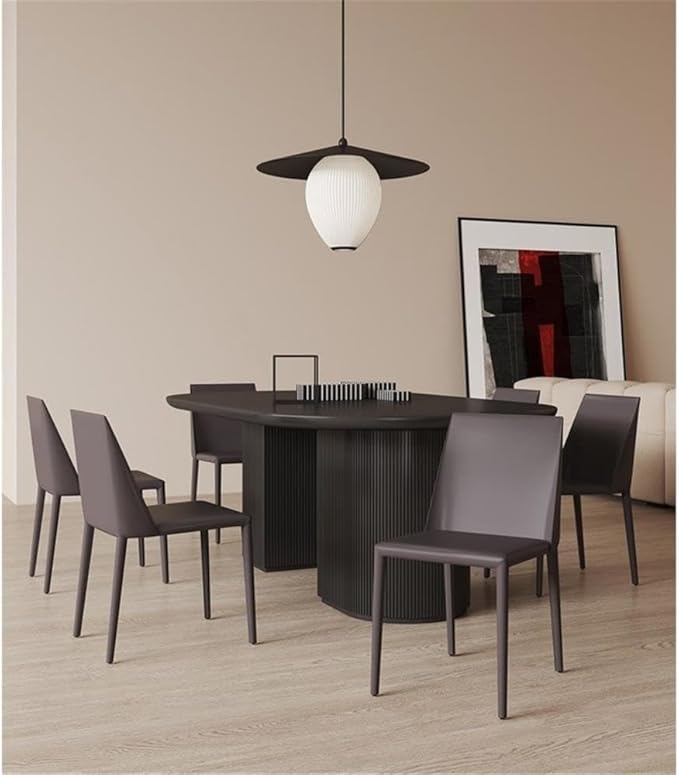 Manhattan Comfort Paris Grey Saddle Leather Dining Chair - Image 2
