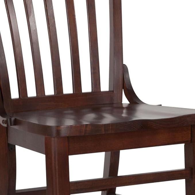 Flash Furniture Hercules Series School House Back Mahogany Wood Dining Chair - Image 13