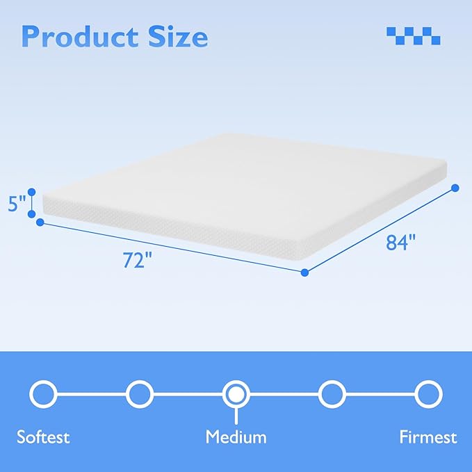 FDW | 5 Inch California King Mattress | Medium Firm | Gel Memory Foam Mattress - Image 2