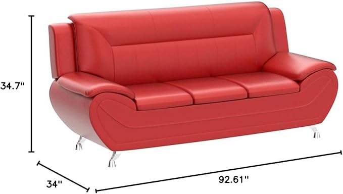 Container Furniture Direct Michael Modern Faux Leather Upholstered Stainless - Image 2