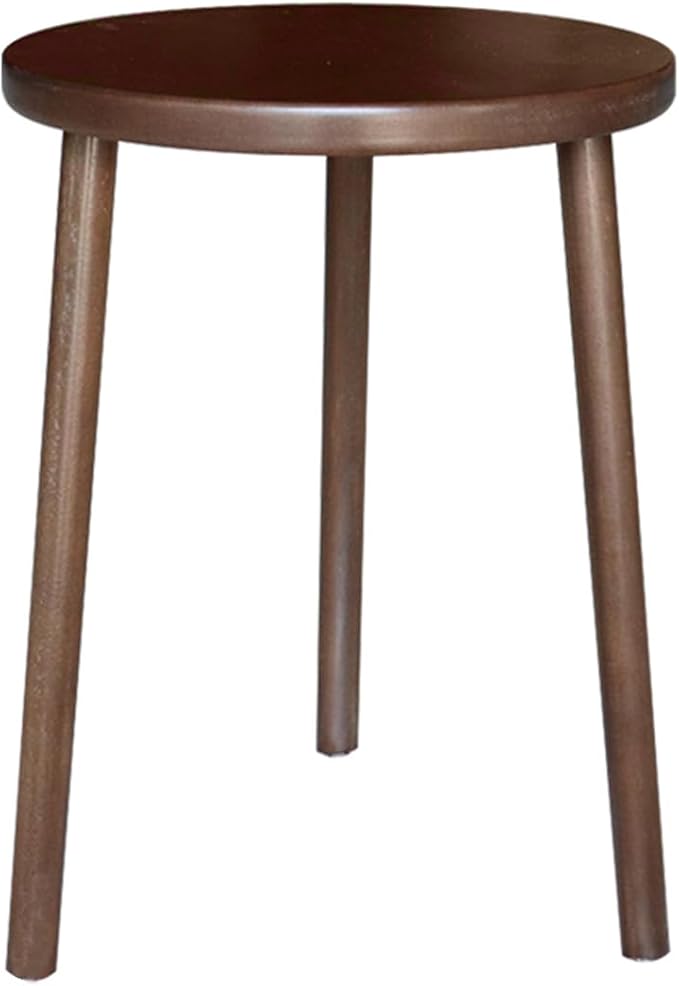 Walnut Side Table, Round End Table, Solid Rubberwood Small Accent Table - Image 7