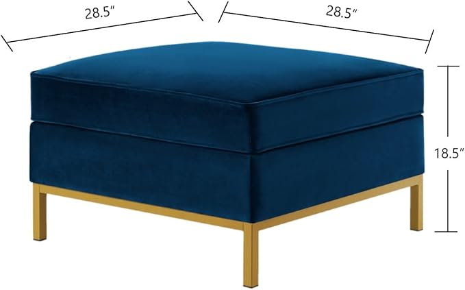 24KF Large Square Couch Ottoman, Velvet Ottoman - Image 2