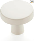 Ravinte 15 Pack Drawer Pulls 1-1/4 Inch White Kitchen Cabinet Knobs Solid Round by Ravinte