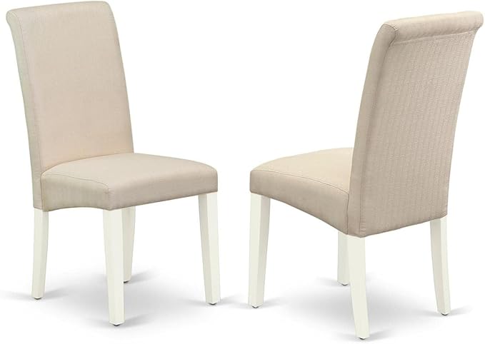 East West Furniture DLBA5-WHI-01 5 Piece Dining Table Set - Image 3