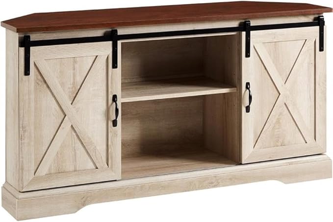 Walker Edison Everette Modern Farmhouse Double Sliding X Barn Door Stand by WalkerEdison