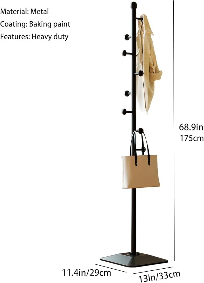Coat rack, Metal coat hanger stand, Coat Tree freestanding Heavy duty - Image 7