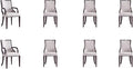 Manhattan Comfort Grand Faux Leather 8-Piece Dining Chairs in Light Grey by ManhattanComfort