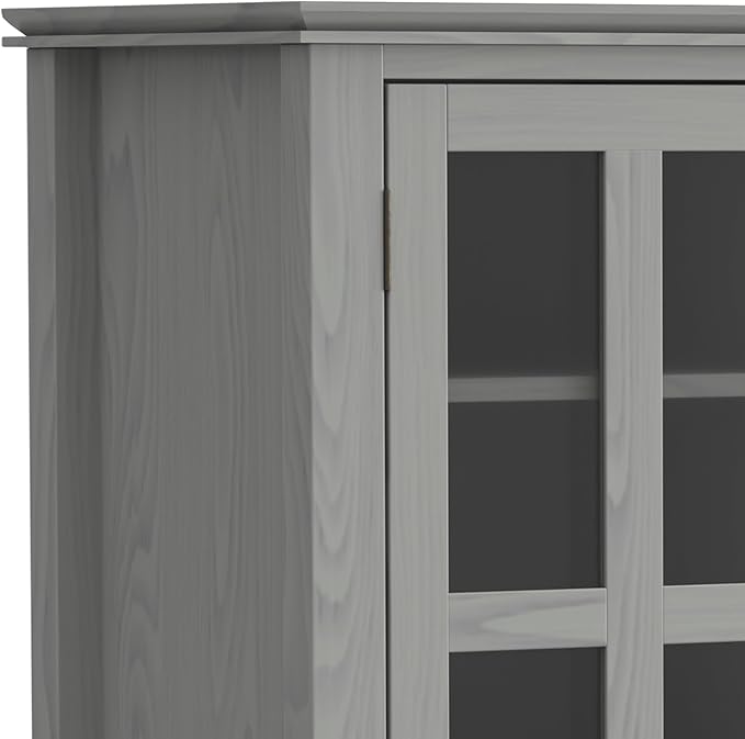 SIMPLIHOME Artisan SOLID WOOD 53 inch Wide Contemporary TV Media Stand in Fog - Image 6