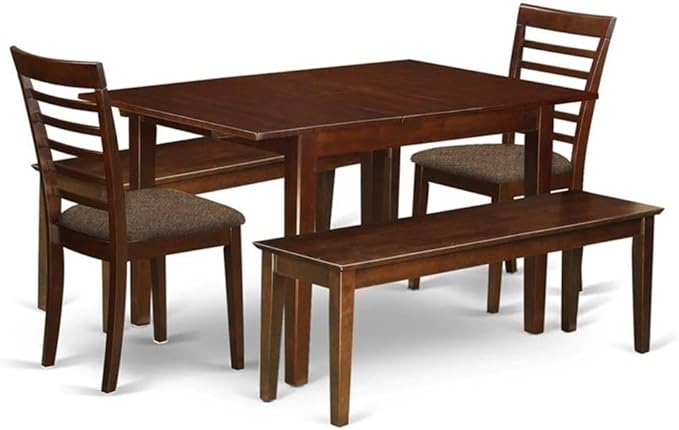 East West Furniture MILA5C-MAH-C 5 Piece Dining Set Includes a Rectangle Dining by EastWestFurniture