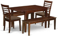 East West Furniture MILA5C-MAH-C 5 Piece Dining Set Includes a Rectangle Dining by EastWestFurniture