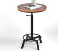 Vintage Bar Table 30-35.4inch Height Adjustable Industrial Bistro Table Retro by BOKKOLIK