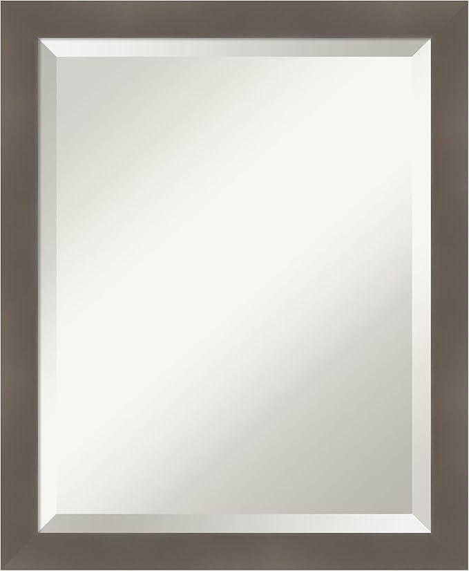 Amanti Art Grey Wall Mirror 23x19 Edwin Clay Grey Rectangle Bathroom Mirror by AmantiArt