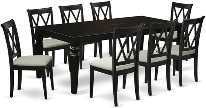 East West Furniture LGCL9-BLK-C 9 Piece Dining Room Table Set Includes a by EastWestFurniture