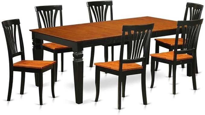East West Furniture LGAV7-BCH-W 7 Piece Dining Room Furniture Set Consist of a by EastWestFurniture