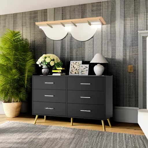 Shintenchi 6 Drawer Dresser, Wide Chest of Drawers Organizer Storage - Image 5