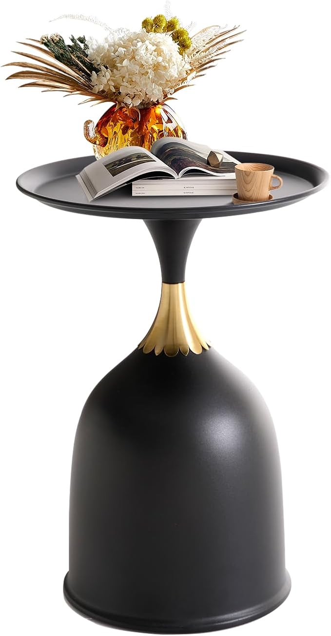 Small Round Pedestal Side Table by Ironalita
