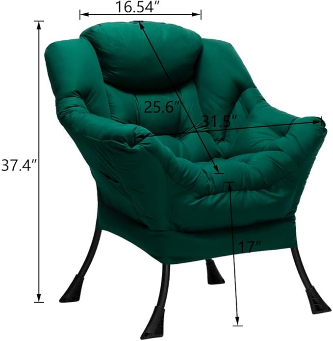 HollyHOME Modern Fabric Large Lazy Chair, Accent Oversized Comfy Reading Chair - Image 3