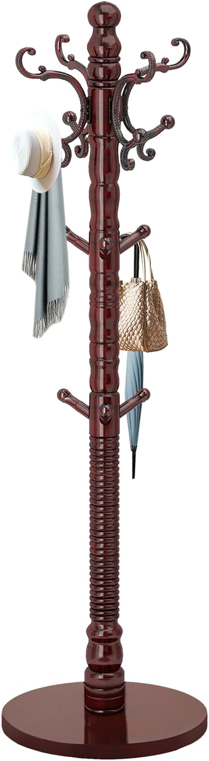 EZIVIEZ Wooden Coat Rack Stand, Solid Wood Freestanding Coat Rack, Vintage Coat by EZIVIEZCoatRackFreestanding