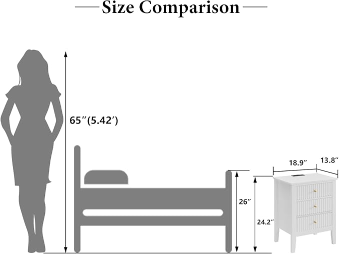 OCANDO White Bed Side Table - Image 4