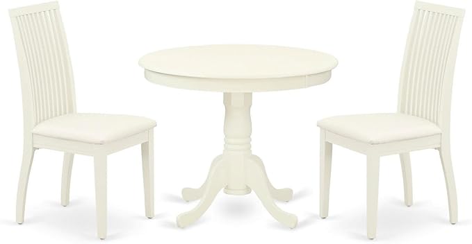 East West Furniture ANIP3-LWH-C 3 Piece Kitchen Table Set by EastWestFurniture