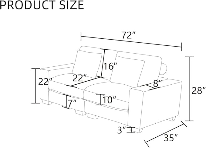 Sectional Couches for Living Room, Stylish Sectional Loveseat Sofa - Image 2