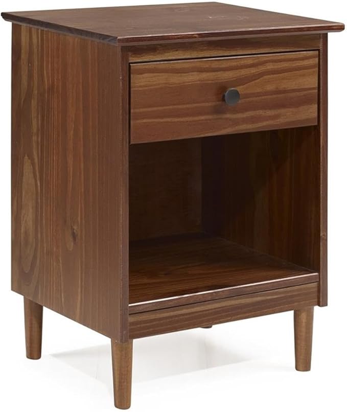 Walker Edison Traditional Wood 1 Drawer Nightstand Side Table Bedroom Storage by WalkerEdison