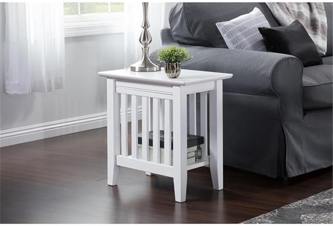 AFI Mission Chair Side Table in White - Image 4