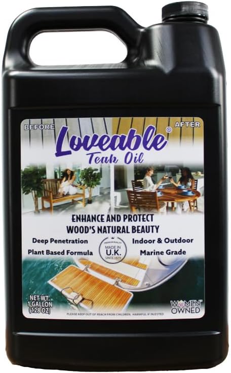 EcoDecors Loveable Teak Oil – 1 Gallon, Indoor and Outdoor Wood Protector by EcoDecors