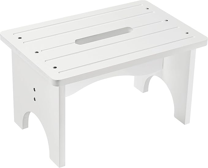 Wooden Step Stool for Adults, Heavy Duty One Step Bedside Stool by Eiwoda
