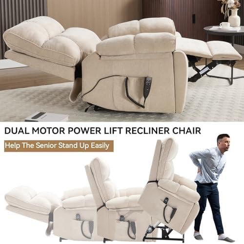 Dual Motor Power Lift Recliner Chair, 8 Positions Vibration Massage Recliner - Image 5