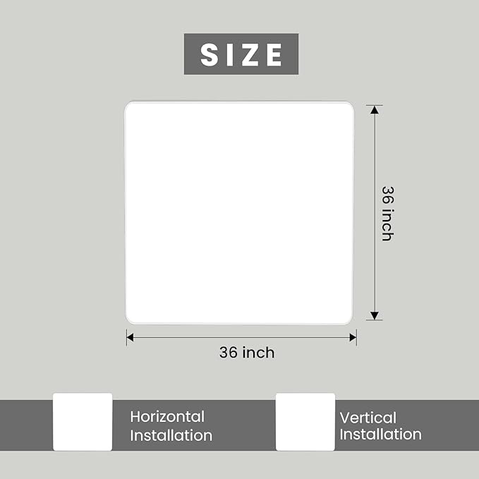 White Bathroom Mirror 36x36 Inch, Rounded Rectangle Matte Bathroom Vanity Mirror - Image 6