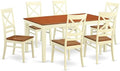 East West Furniture NIQU7-WHI-W 7 Piece Dining Table Set Consist of a Rectangle by EastWestFurniture