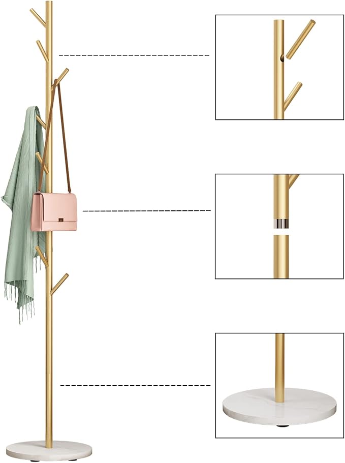 Gold Coat Racks, Metal Coat Rack Freestanding - Image 2