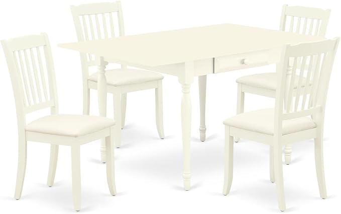 East West Furniture MZDA5-LWH-C 5 Piece Dining Room Table Set Includes a by EastWestFurniture