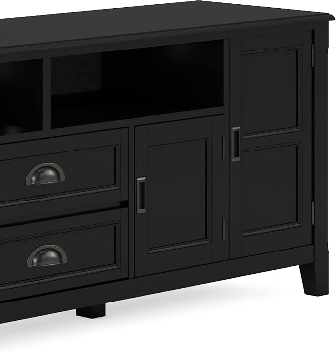 SIMPLIHOME Burlington SOLID WOOD 72 Inch Wide Transitional TV Media Stand in - Image 11