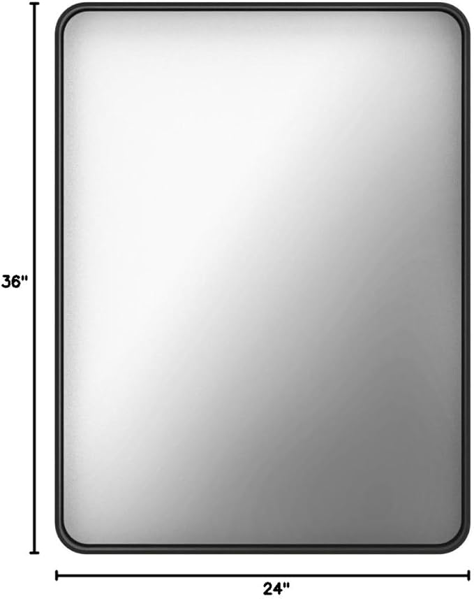 TokeShimi 24 x 36 Inch Black Mirror Wall Mirror - Image 8