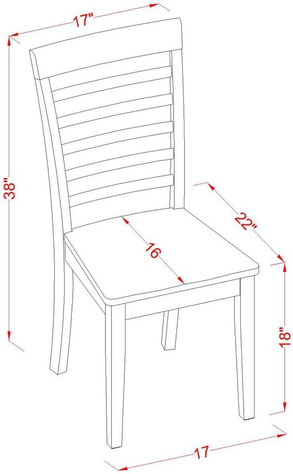 East West Furniture NOML5-MAH-W 5 Piece Dining Set Includes a Rectangle Dining - Image 3