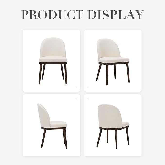 COLAMY Upholstered Dining Chairs Set of 6, Wooden Kitchen Chairs - Image 8