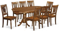 East West Furniture PLAI9-SBR-W 9 Piece Dining Room Table Set Includes an Oval by EastWestFurniture