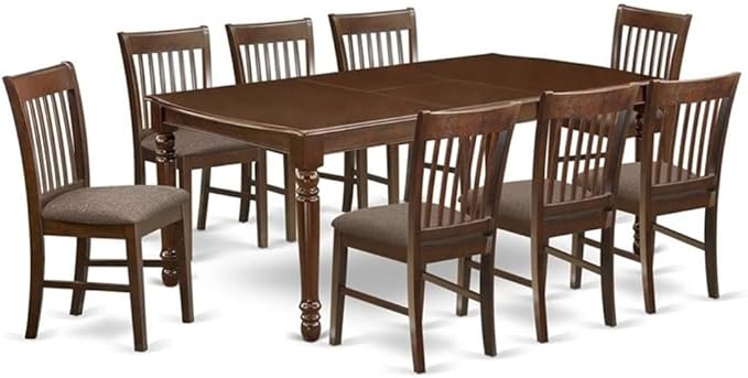 East West Furniture DONO9-MAH-C 9 Piece Dining Table Set Includes a Rectangle by EastWestFurniture