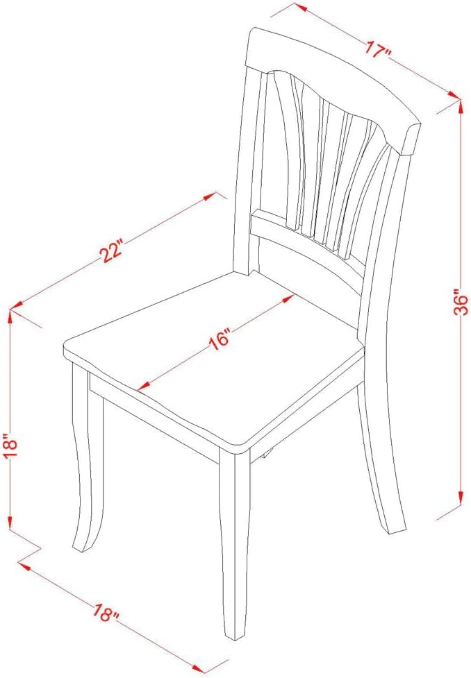 East West Furniture LGAV5-LWH-W 5 Piece Modern Dining Table Set Includes a - Image 13